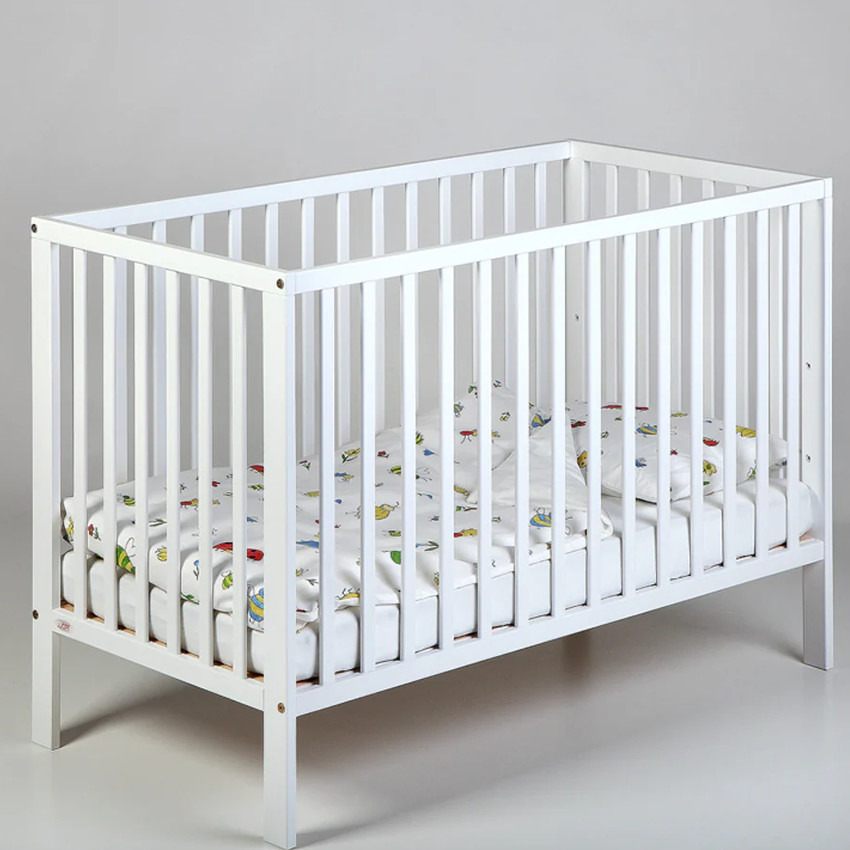 Lit Alva sommier réglable en hauteur 60/120 Blanc 