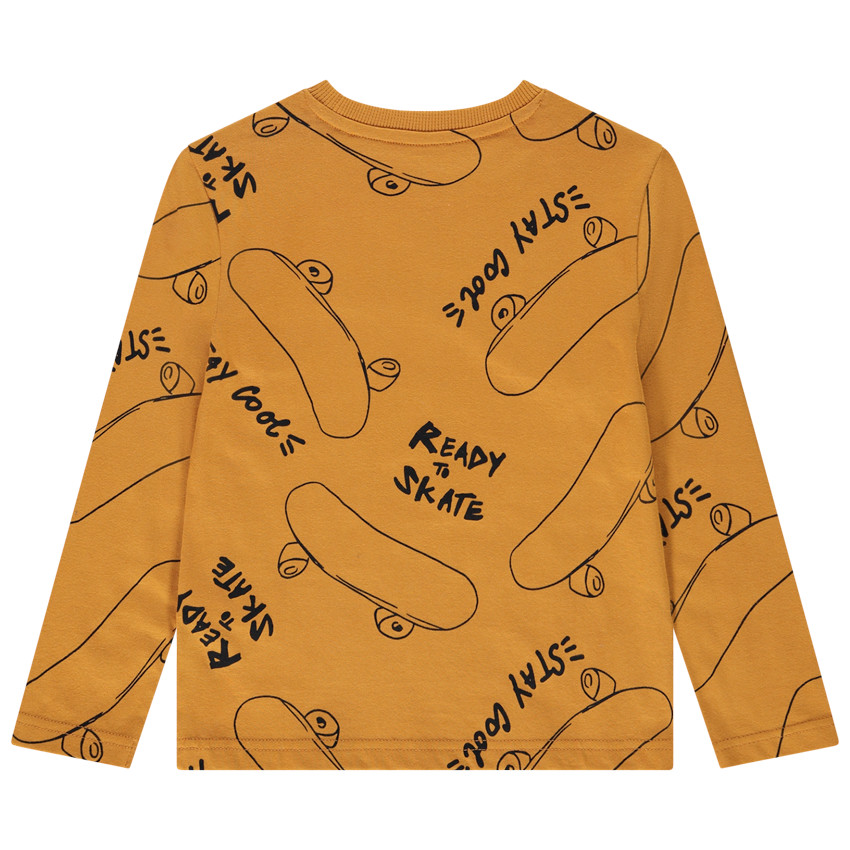 T-shirt manches longues en jersey imprimé skates pour garçon 