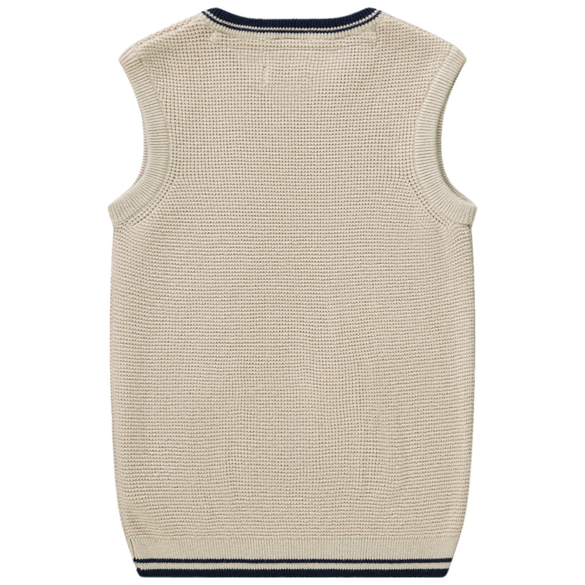 Pull sans manches en tricot col V pour garçon 