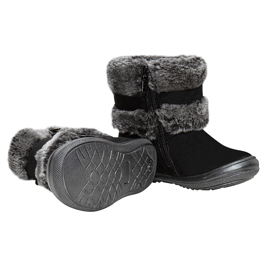 Halfhoge laarzen met namaakbont en strik bovenaan 