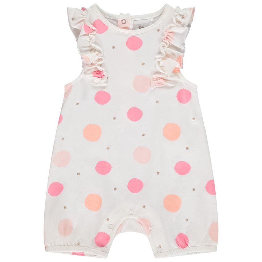 Combinaison courte imprimé pois pour bébé fille 