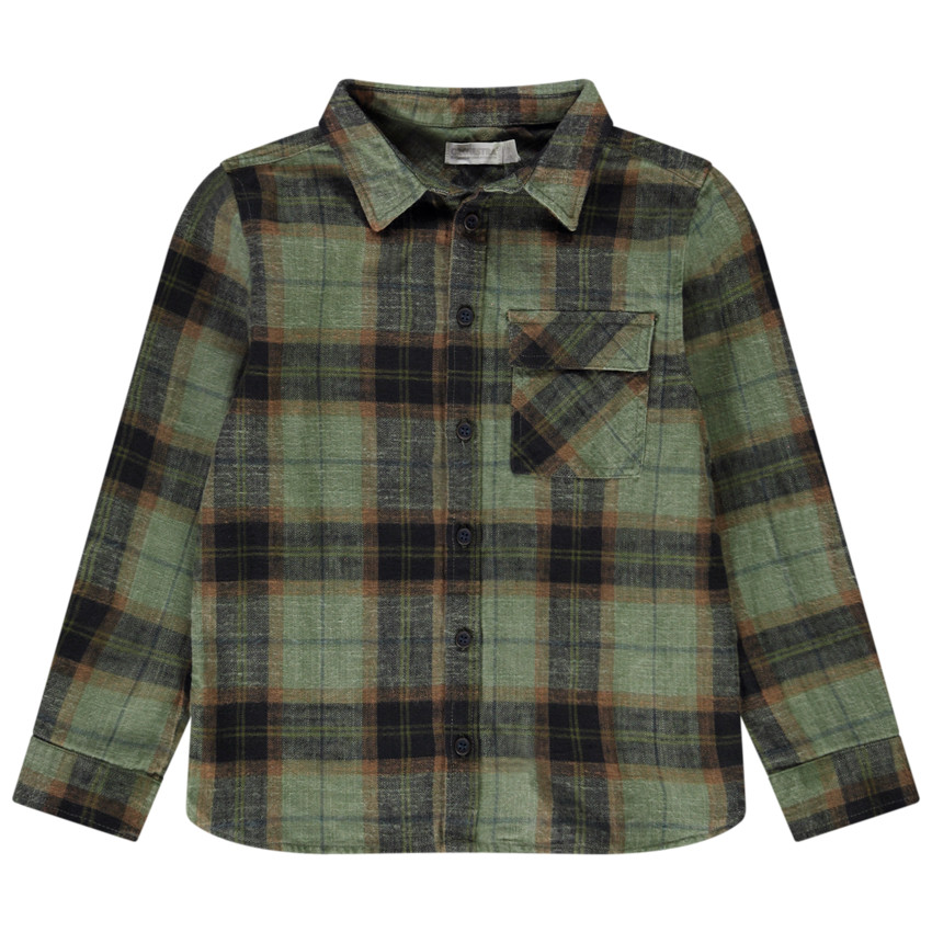 Geruite lange mouwen overhemd voor jongen 