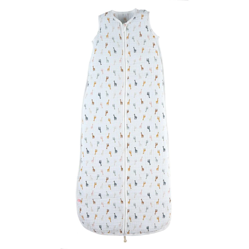 Gigoteuse sans manches en mousseline de coton 90-110 cm - Girafes 