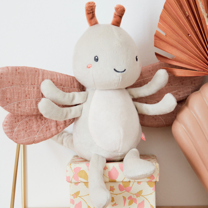 Petite peluche libellule en veloudoux Louli 