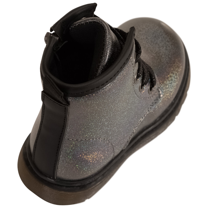 Booties met iriserende veters en rits voor meisjes 