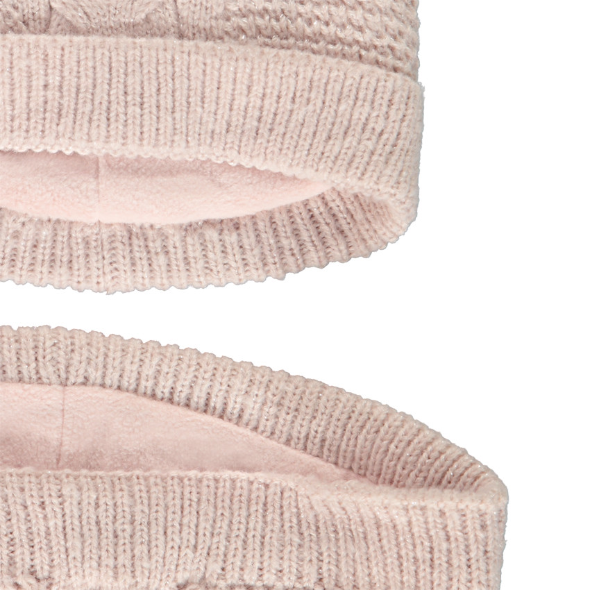Set bonnet + snood en tricot fantaisie pour fille 