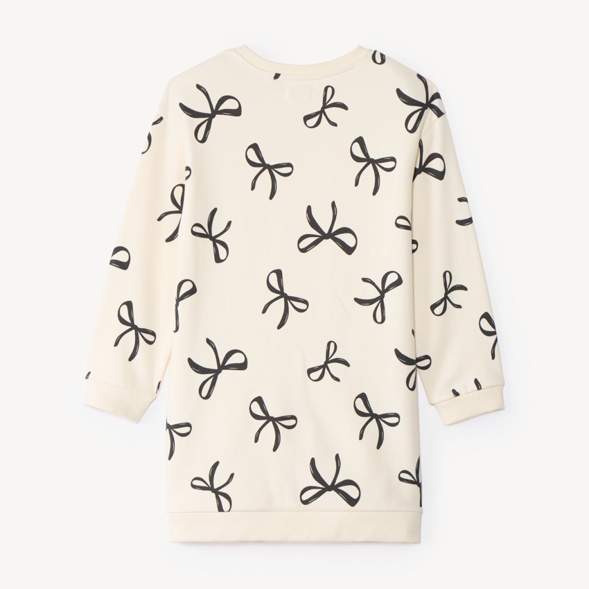 Robe en molleton imprimé nœuds pour fille   