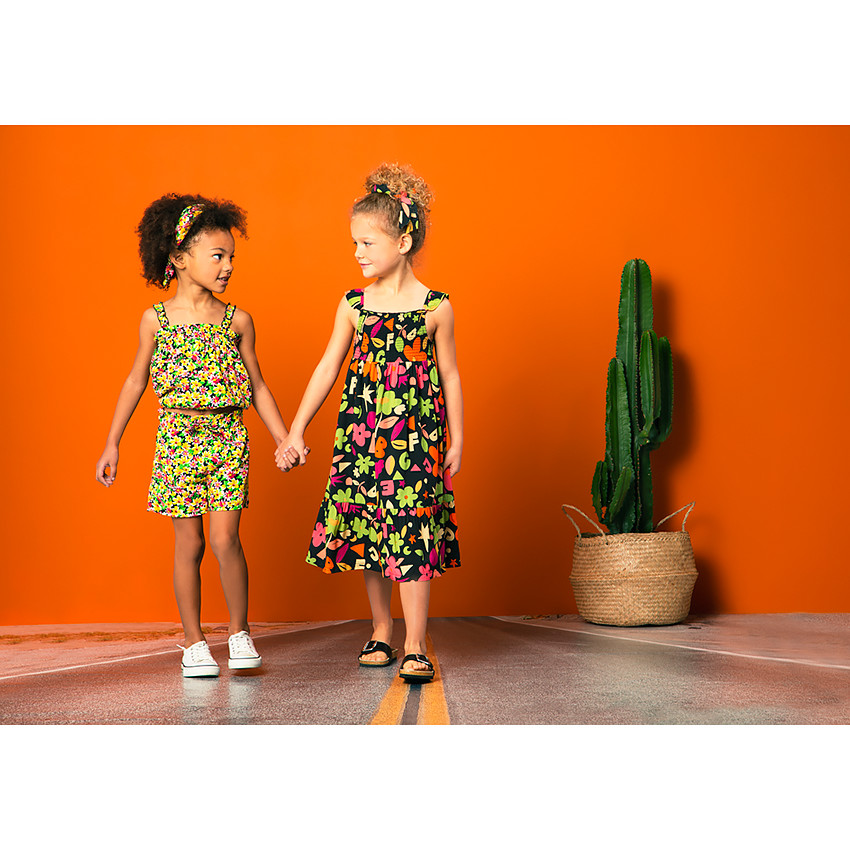 Top court imprimé fleuri pour fille  