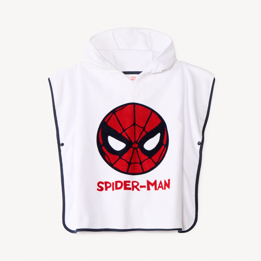 Cape de bain pressionnée en éponge Spider-Man Marvel pour garçon 