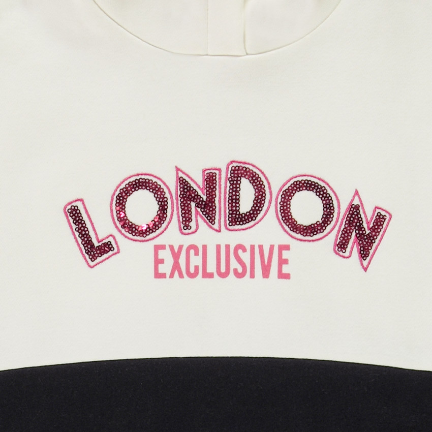 Ensemble jogging effet color block et sequins pour fille 