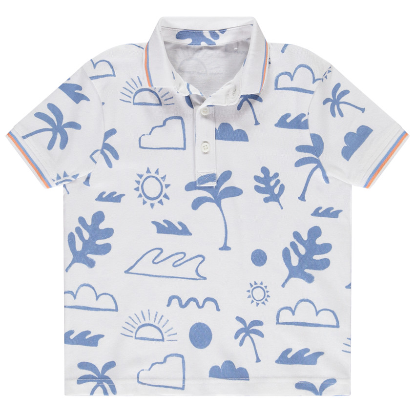 Polo manches courtes imprimé île pour garçon  
