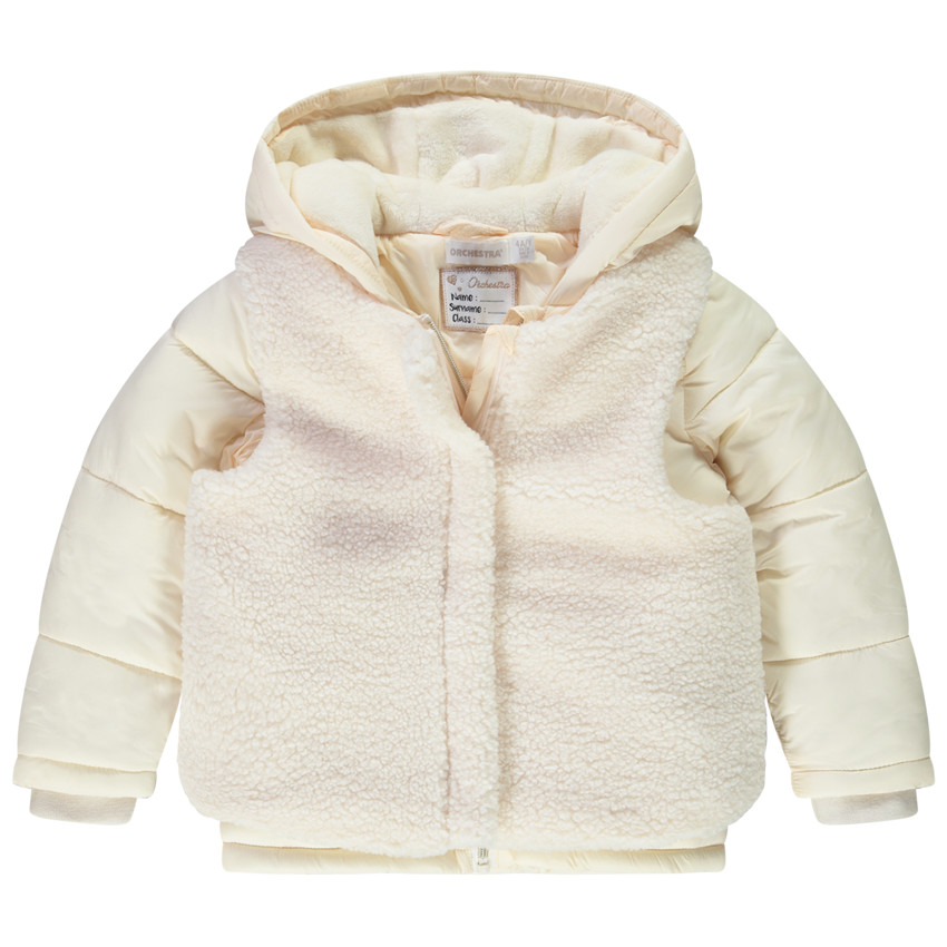 Parka 2 en 1 en fausse fourrure pour fille 