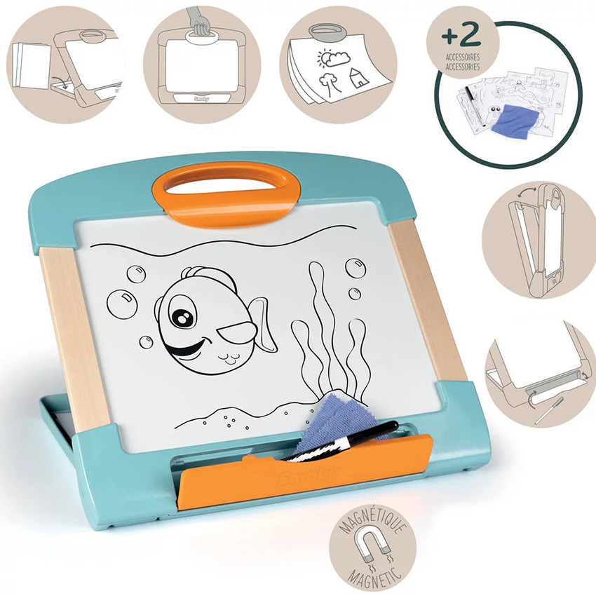 Ardoise Modulo 2-en-1 avec feutre éffacable 3ans+ 