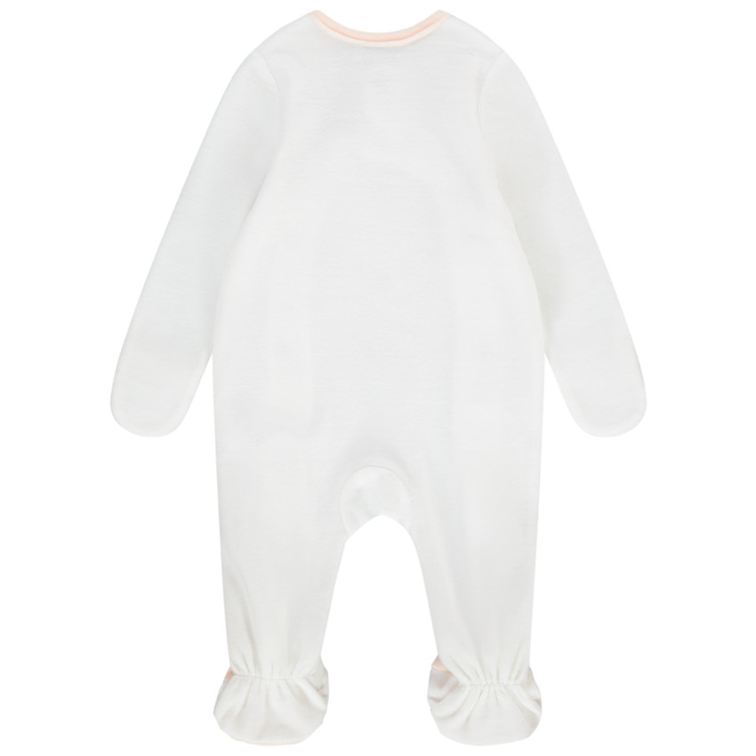 Dors-bien en velours avec lapin brodé pour bébé fille 