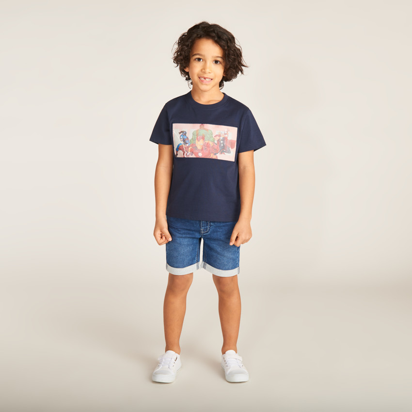 T-shirt manches courtes print lenticulaire Avengers Marvel garçon 