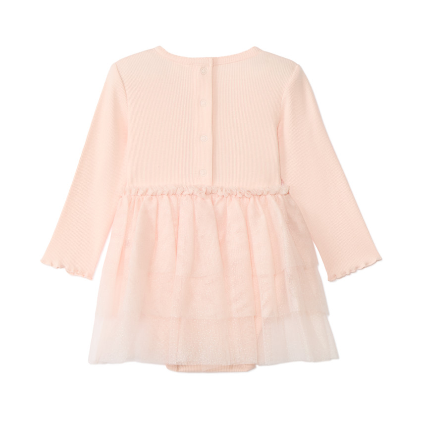 Jurk met 2-in-1 effect en glinsterende tule voor meisjes 