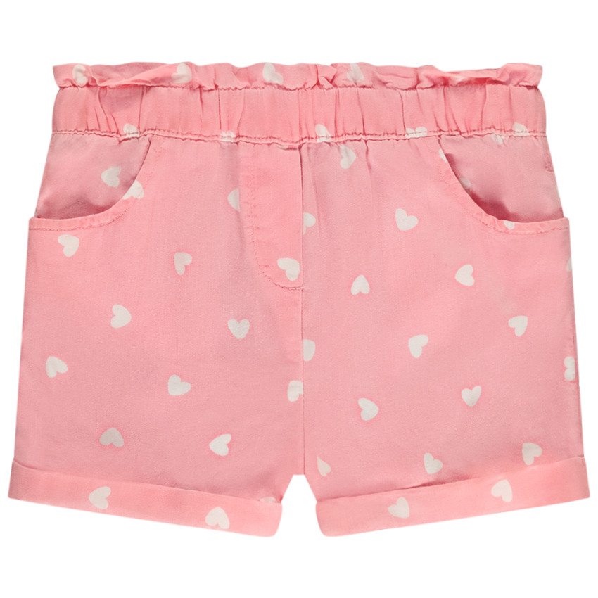 Short van stof met hartenprint voor meisjes 