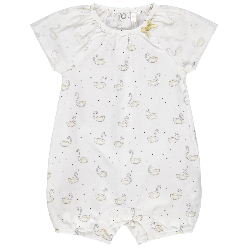 Combinaison courte imprimée cygnes all-over 