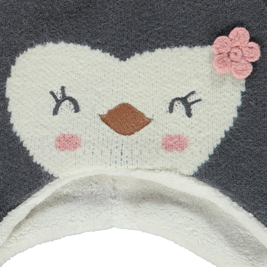 Bonnet en tricot fantaisie pour bébé fille 