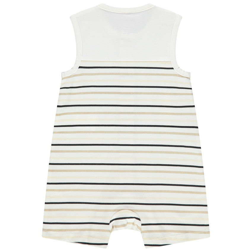 Korte jumpsuit van biologisch katoen met dierenprint overal 