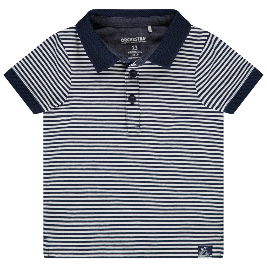 Polo manches courtes à rayures en jersey pour bébé garçon 