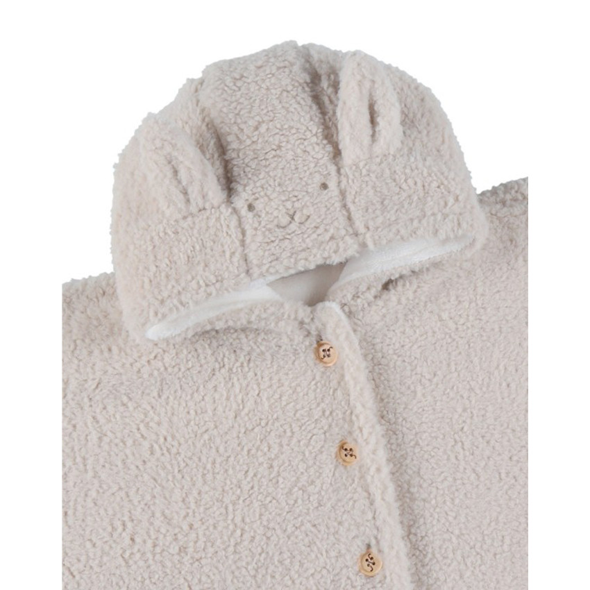 Poncho en Groloudoux Sherpa 6/12m Latte 