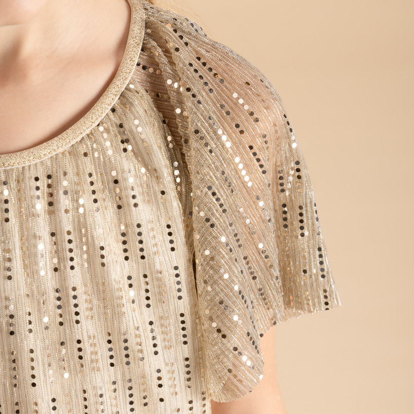 Gouden glitterjurk voor meisjes 