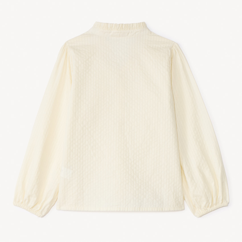 Blouse unie en toile armurée pour fille 