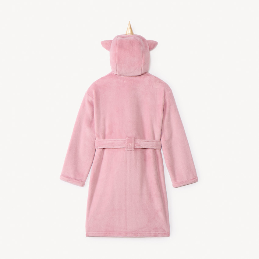Robe de chambre licorne rose en sherpa pour fille  