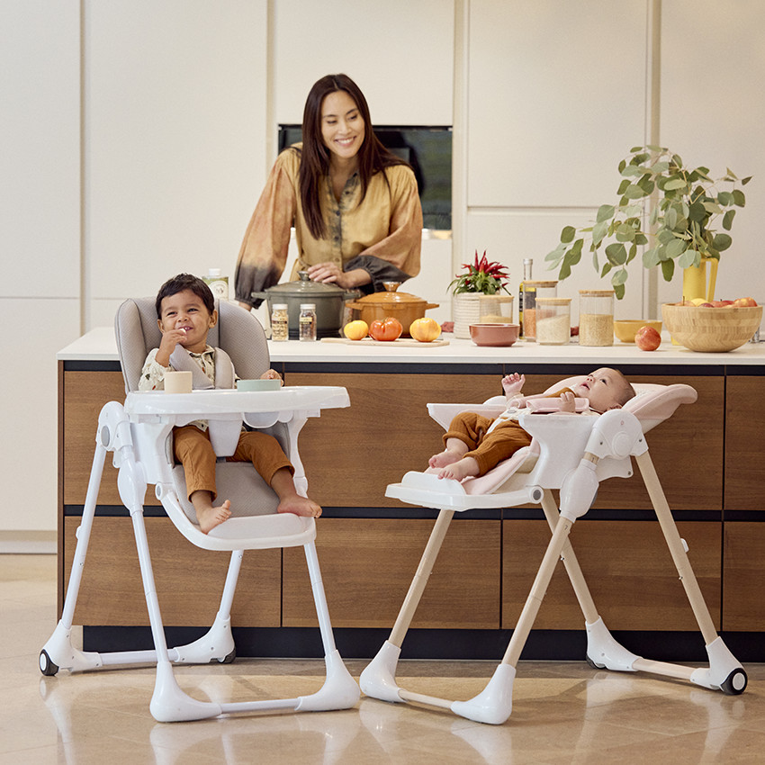 Chaise haute réglable Jude 0+ rose 