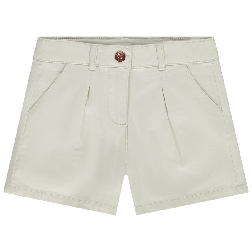 Short en twill uni effet pince pour fille 