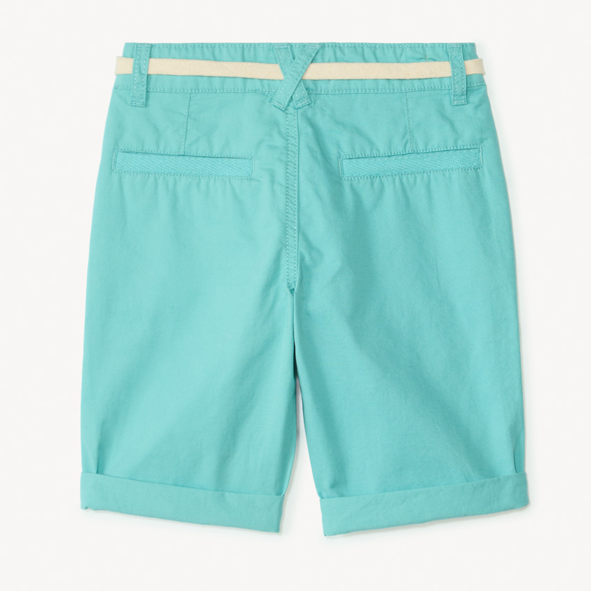 Bermuda uni en toile avec ceinture lacet garçon 