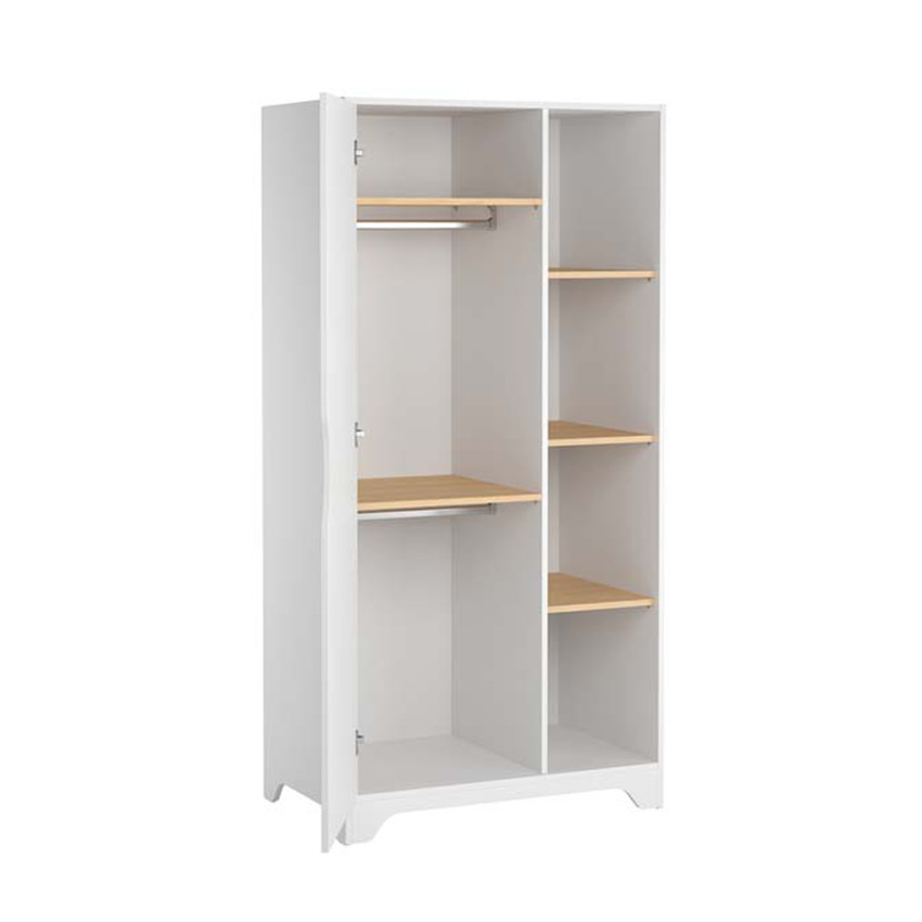 Kast 1 Deur Leaf Wit/Hout 