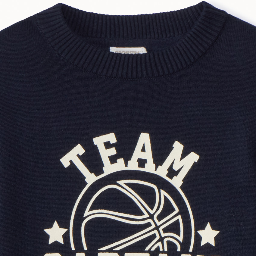 Pull en tricot printé pour garçon 