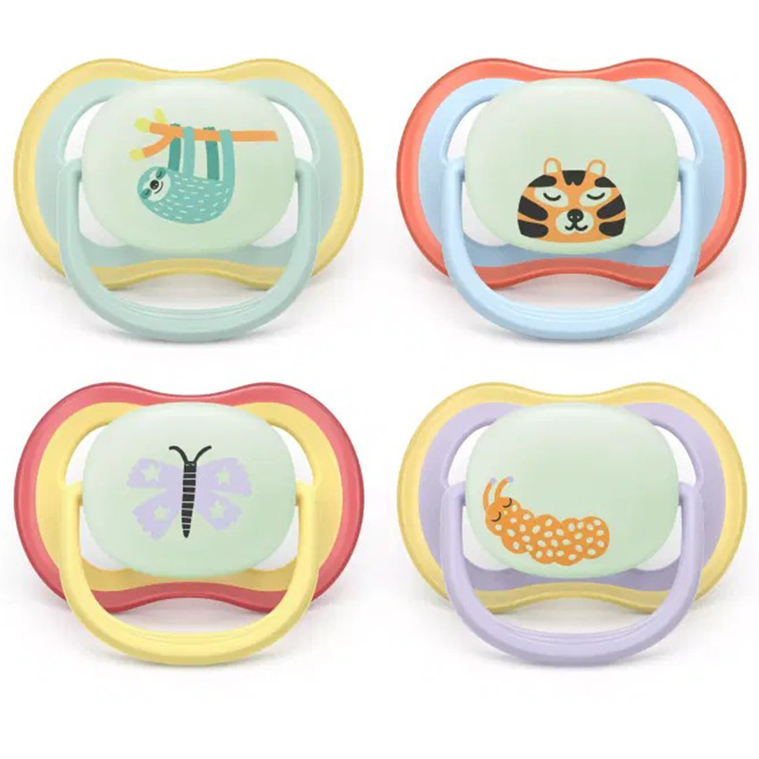 Fopspeen silicone Ultra Air Night 0-6m 2stks Mix - Kleur willekeurig 