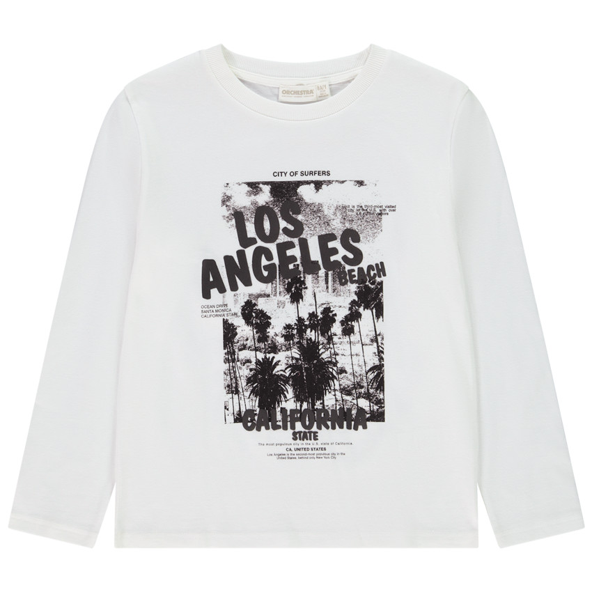 T-shirt manches longues photoprint palmiers pour garçon 