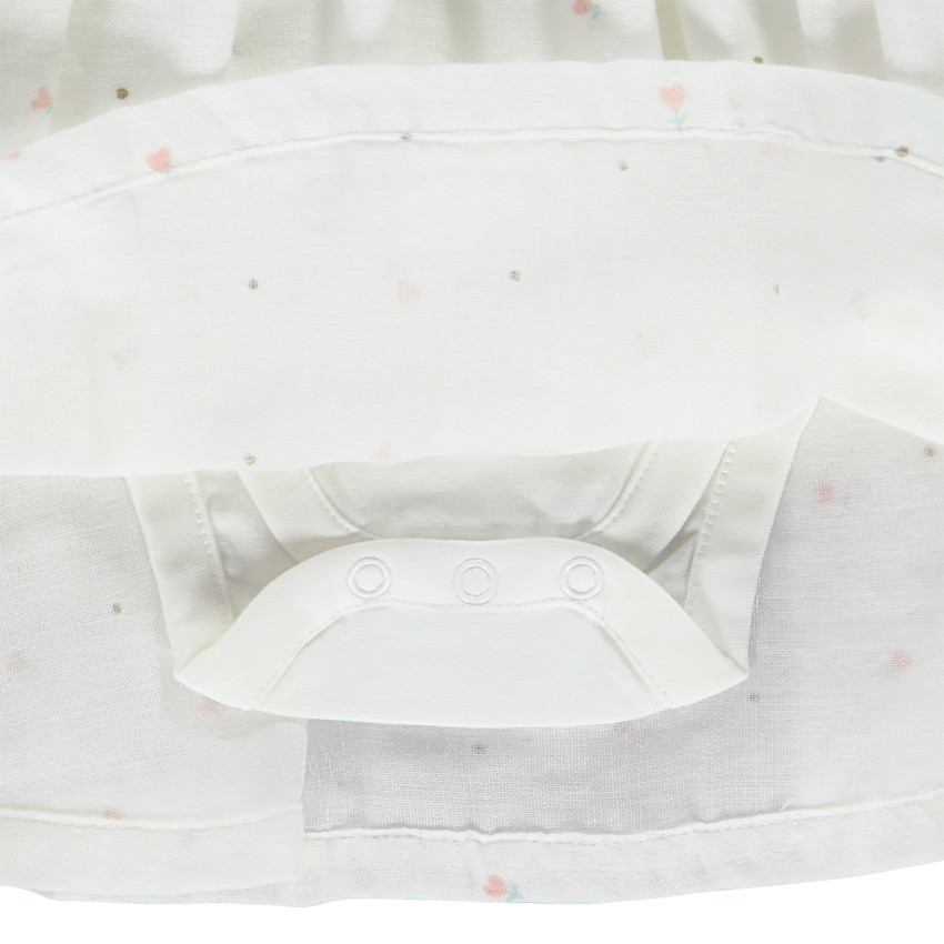 Robe 2 en 1 en jersey et double gaze de coton print lapin pour bébé fille 