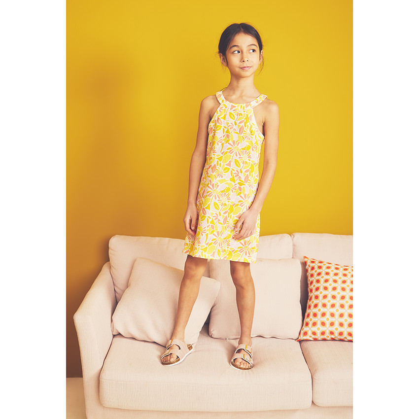 Jurk met schouderbanden met retro bloemenprint voor meisjes 