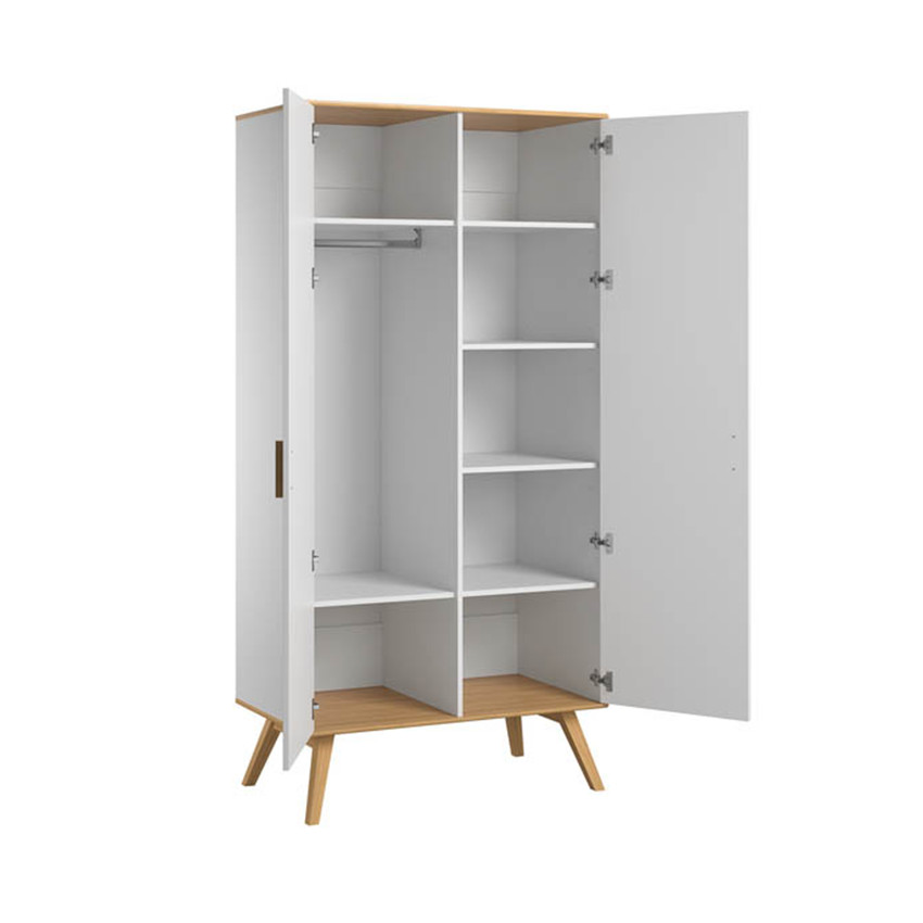 Armoire 2 portes Nautis - Blanc / Bois 