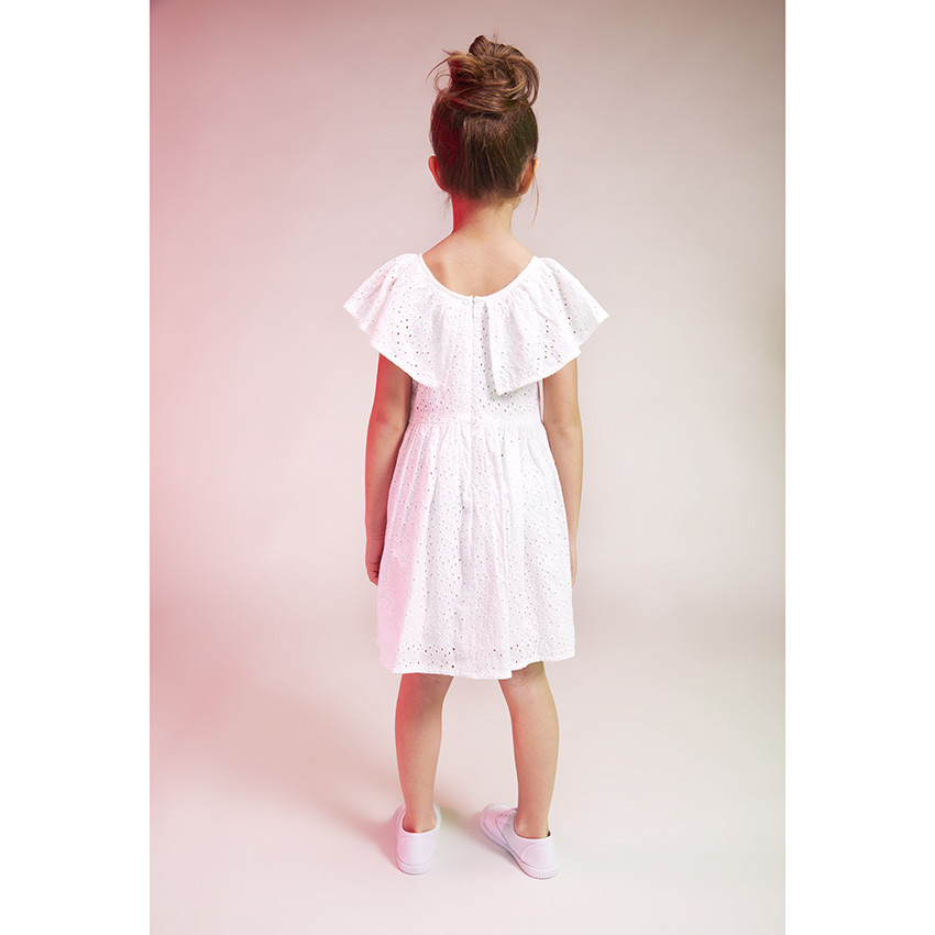Jurk met korte mouwen in Engels borduursel voor meisjes 