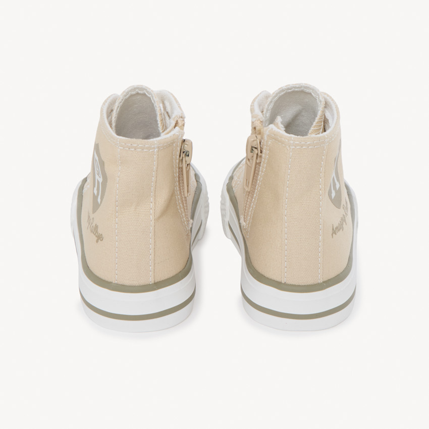 Hoge sneakers met rits in canvas met wapenprint voor babyjongen 