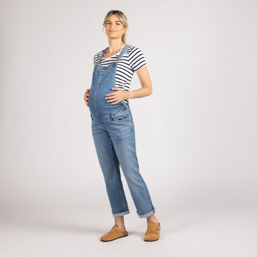 Lange zwangerschapsjeanssalopette 