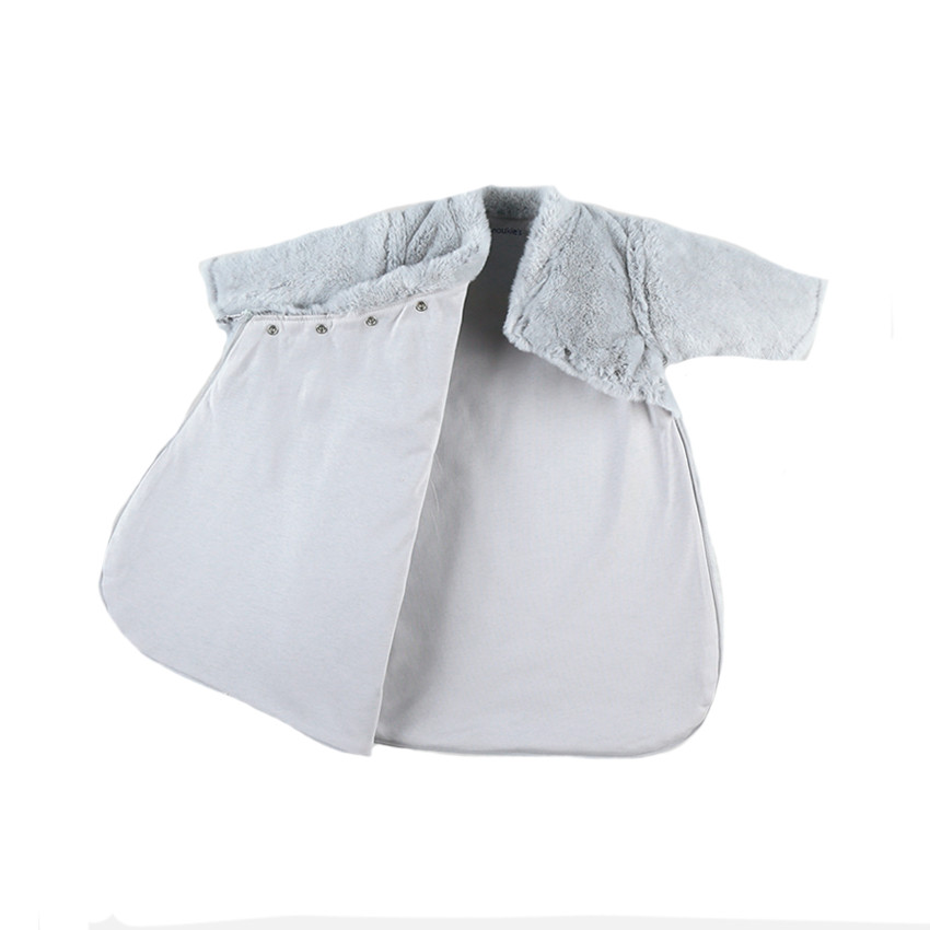 Gigoteuse à manches fausse fourrure grise 0-3m 50cm 