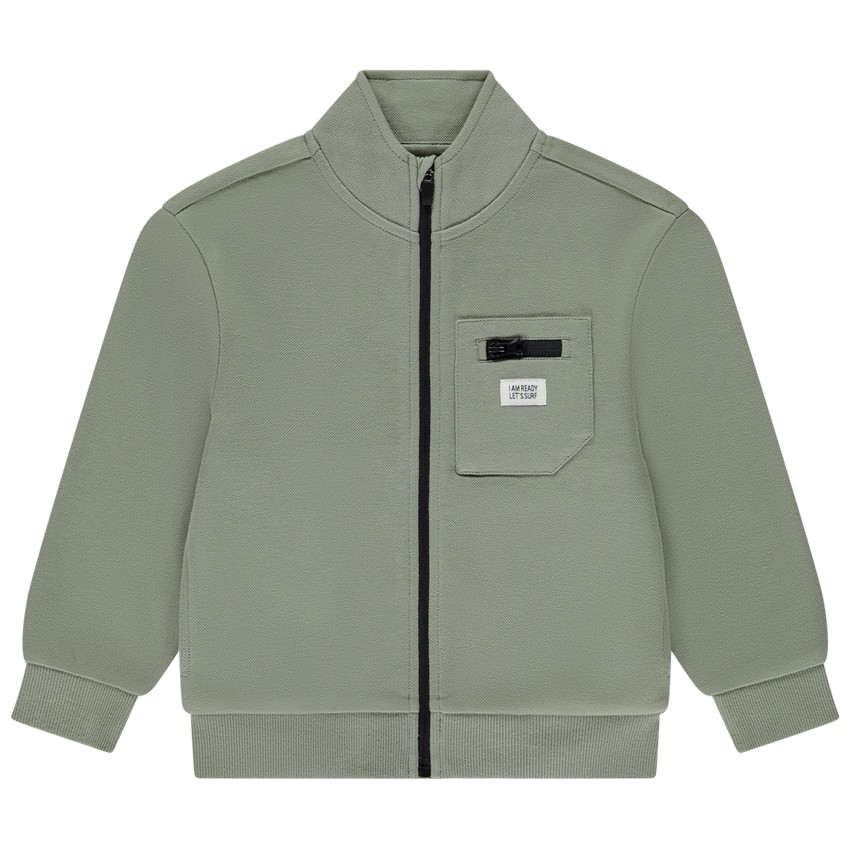 Gilet zippé à col montant et poche garçon 
