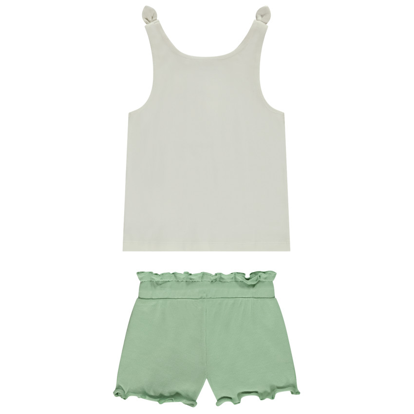 Twee-delige set met fantasietop met pailletten + borduursel voor meisjes 