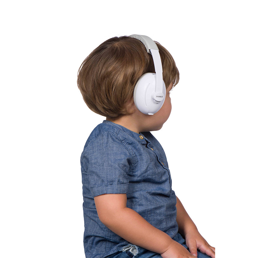 Casque anti-bruit protection auditive 2-en-1 Bébé/Junior Blanc 