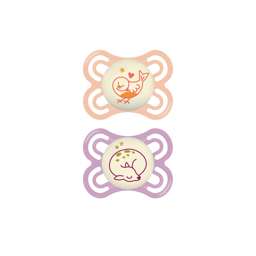 Lot de 2 sucettes silicone Perfect nuit 0/6 mois 