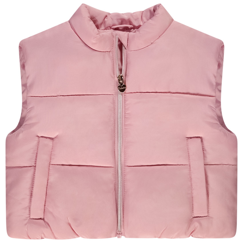 Doudoune sans manches effet satiné pour fille 