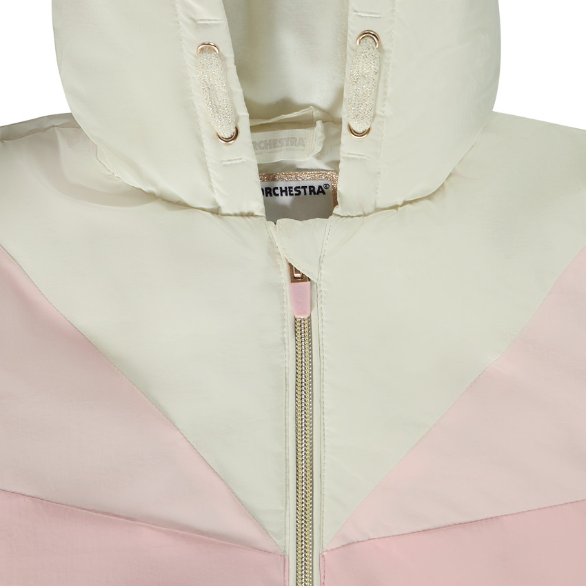 Windjack tweekleurig gewatteerd en gevoerd voor meisjes 