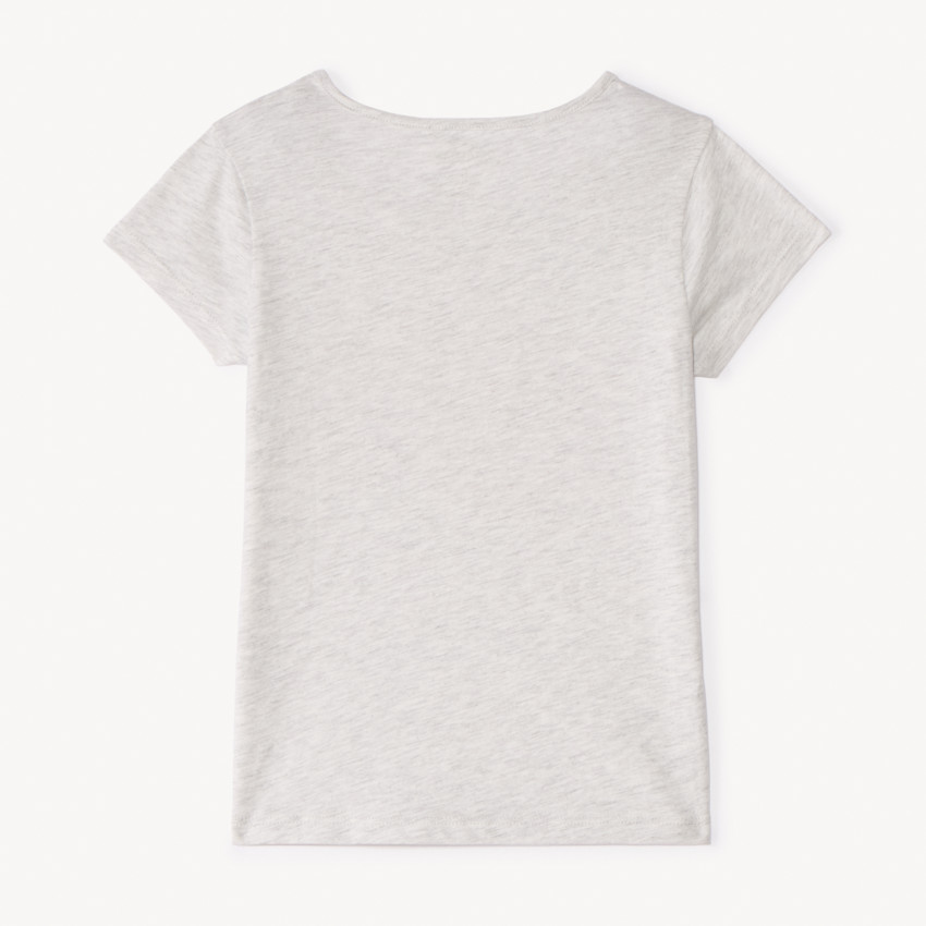 T-shirt manches courtes printé à paillettes fille 